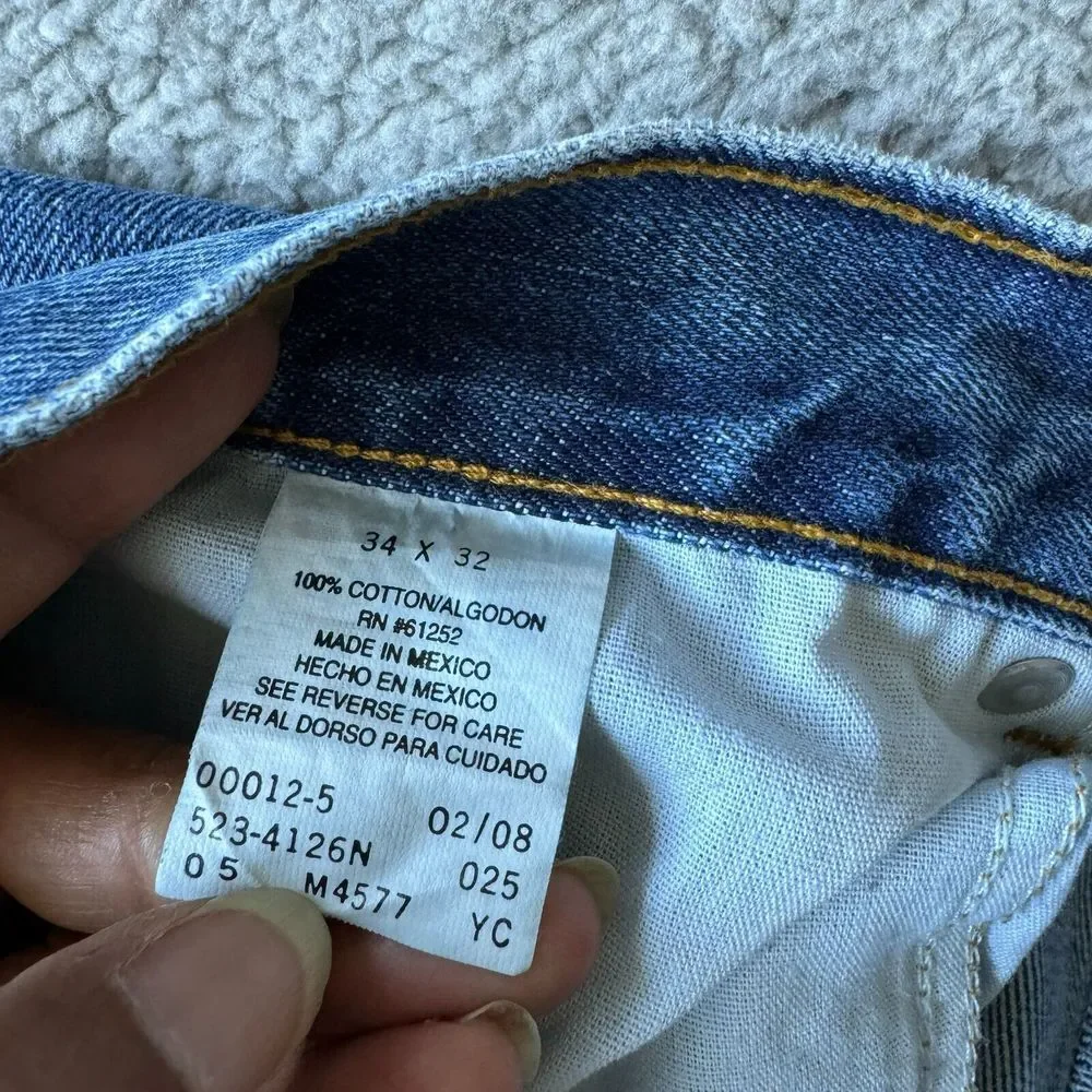 Vintage Arizona Jeans Mens 34x32 Blue Straight Denim Pants Work Outdoor Original